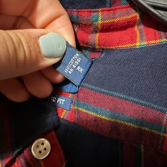 Ralph Lauren Plaid Button Down Shirt XXL Blue Red Mens - Picture 4 of 4